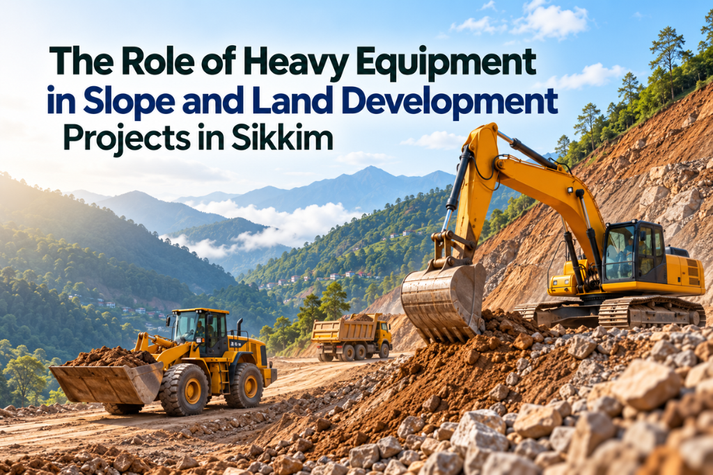 The Role of Heavy Equipment in Slope and Land Development Projects in Sikkim